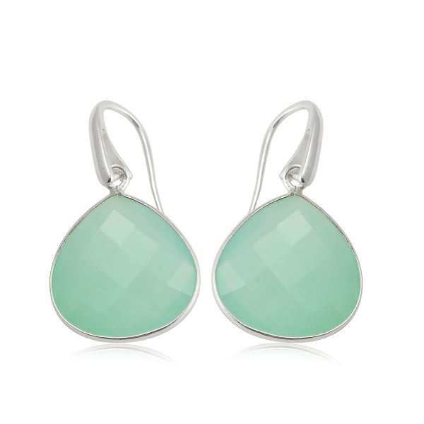 Chalcedoon aqua Oorhanger model E7-014